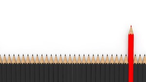 One unique pencil in a lineup. 